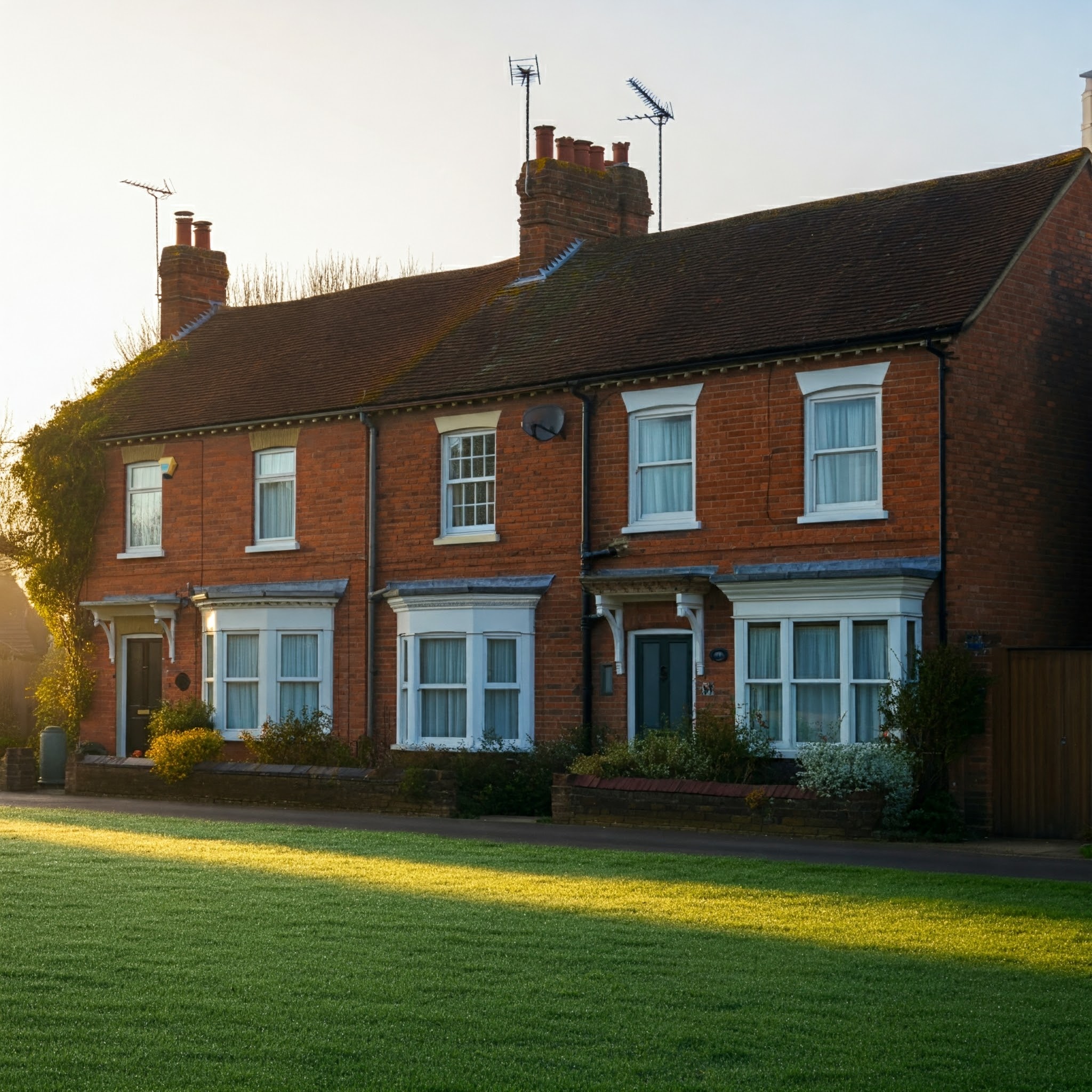 Sunshine is rising over traditional UK houses